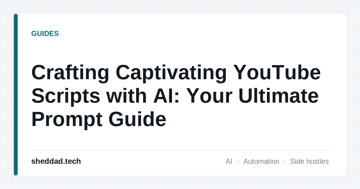 Crafting Captivating YouTube Scripts with AI: Your Ultimate Prompt Guide