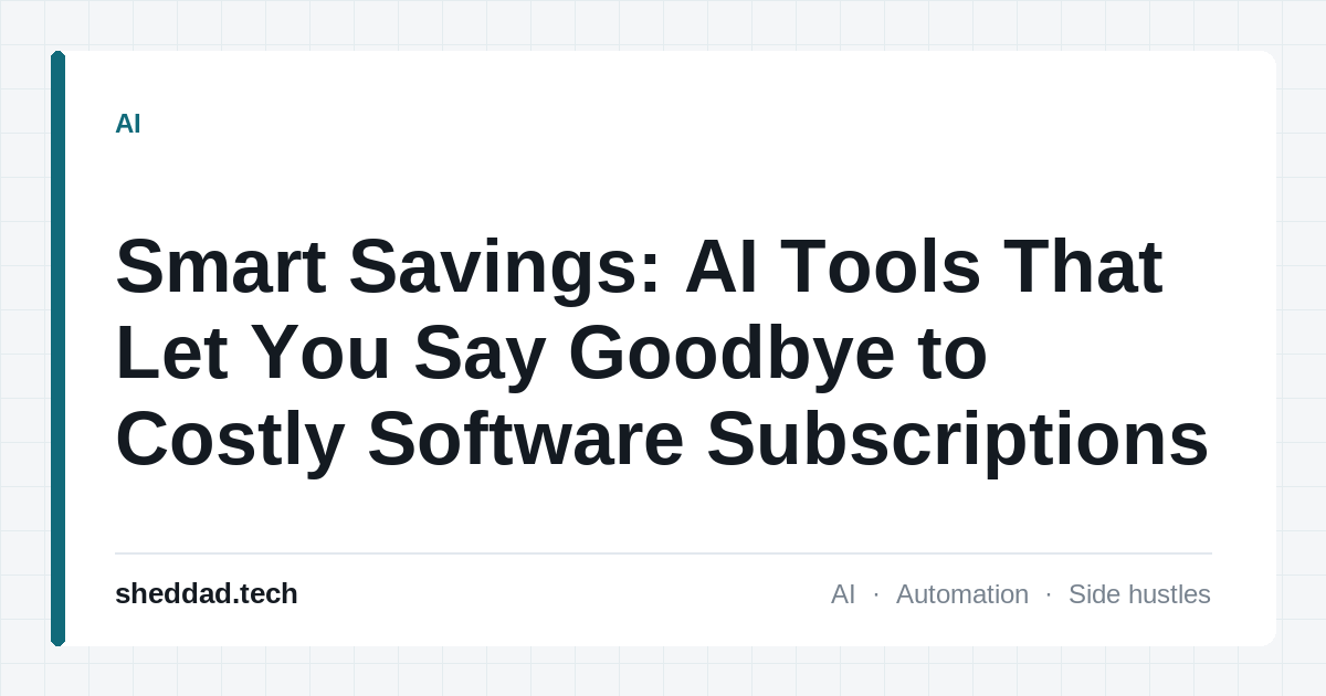 Smart Savings: AI Tools That Let You Say Goodbye to Costly Software Subscriptions