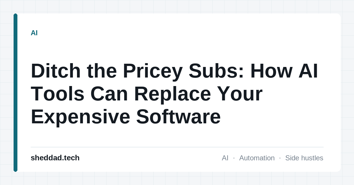 Ditch the Pricey Subs: How AI Tools Can Replace Your Expensive Software