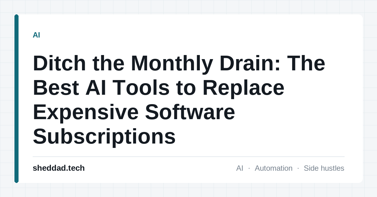 Ditch the Monthly Drain: The Best AI Tools to Replace Expensive Software Subscriptions