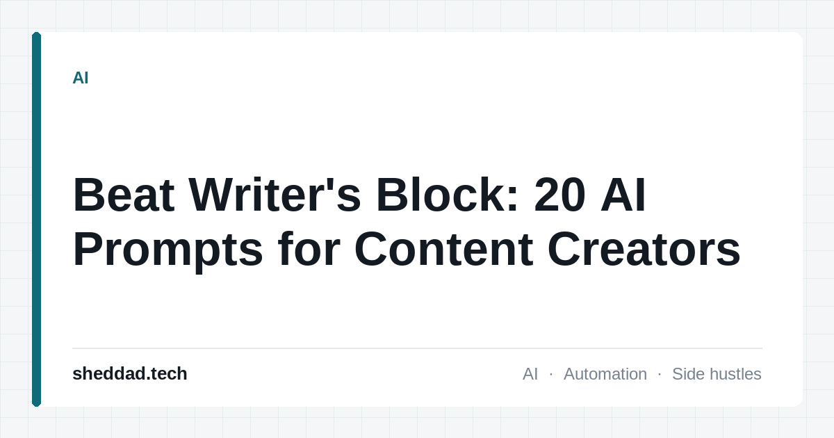 Beat Writer's Block: 20 AI Prompts for Content Creators
