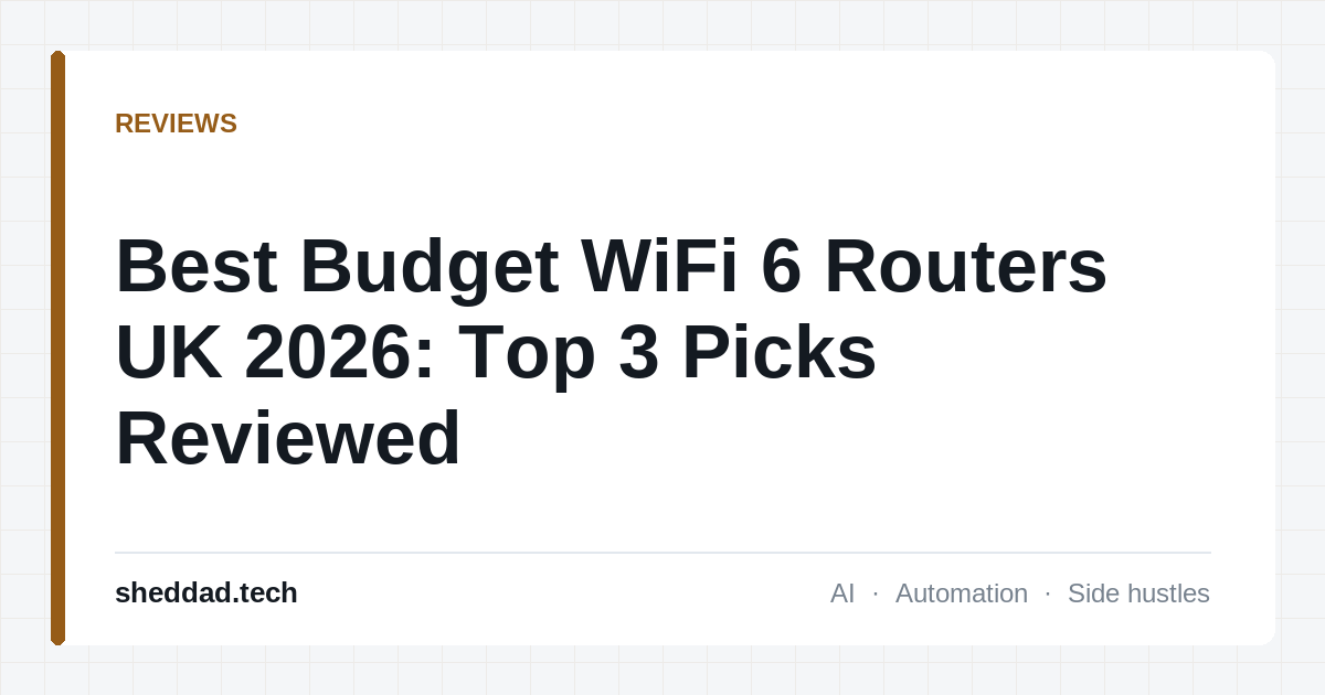 Best Budget WiFi 6 Routers UK 2026: Top 3 Picks Reviewed
