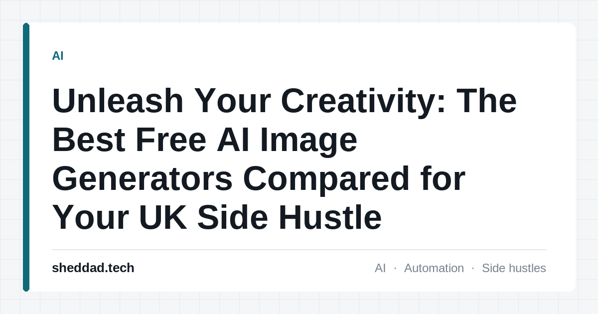 Unleash Your Creativity: The Best Free AI Image Generators Compared for Your UK Side Hustle