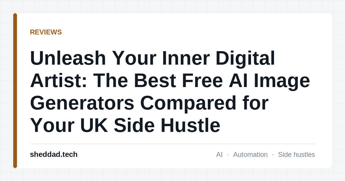 Unleash Your Inner Digital Artist: The Best Free AI Image Generators Compared for Your UK Side Hustle