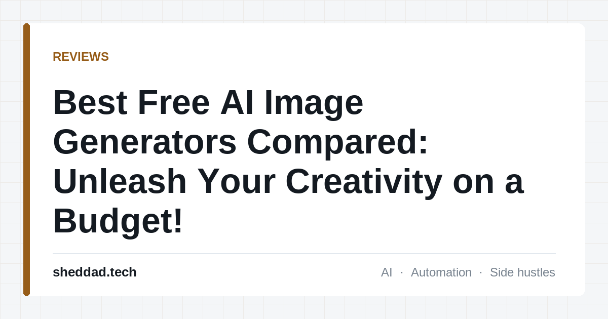 Best Free AI Image Generators Compared: Unleash Your Creativity on a Budget!