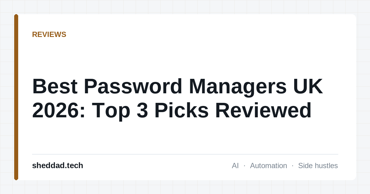 Best Password Managers UK 2026: Top 3 Picks Reviewed