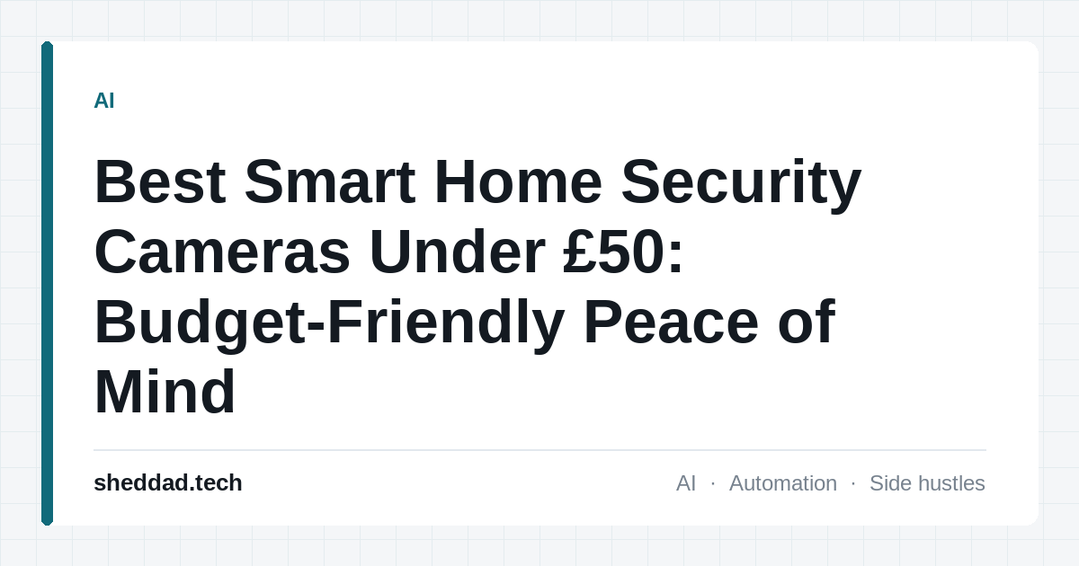 Best Smart Home Security Cameras Under £50: Budget-Friendly Peace of Mind