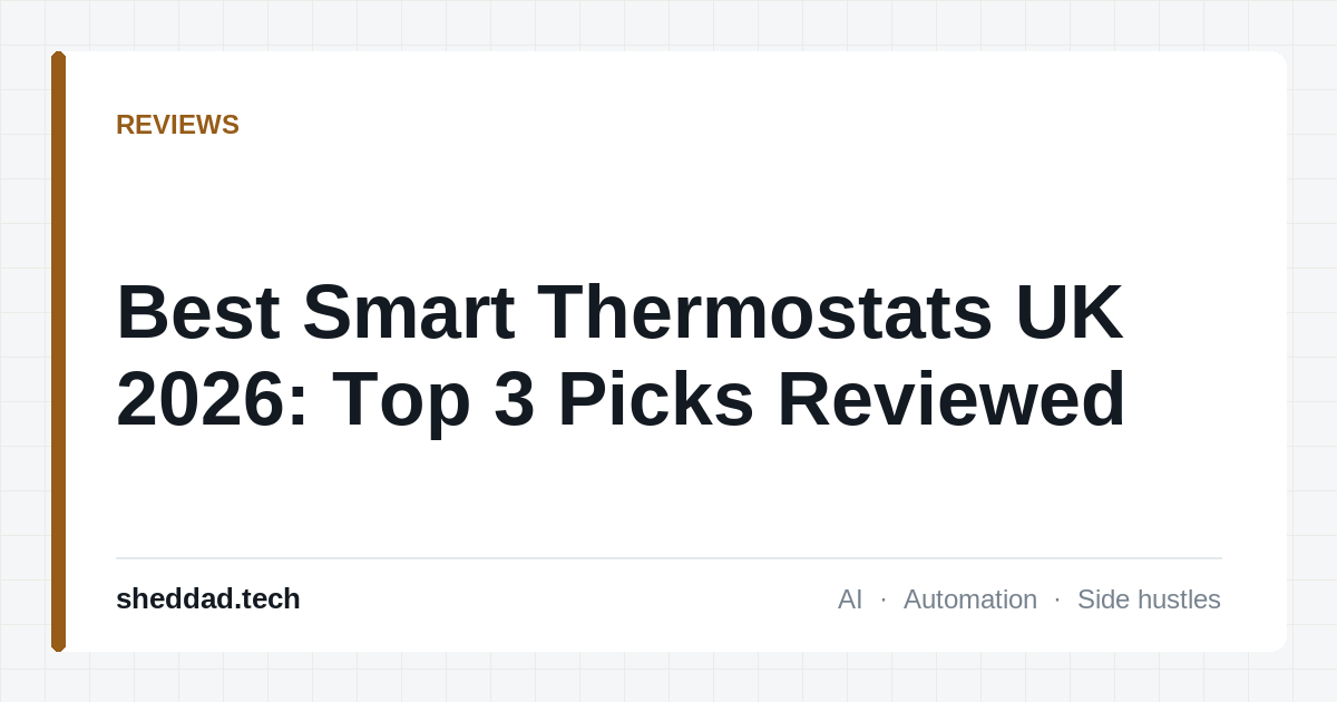 Best Smart Thermostats UK 2026: Top 3 Picks Reviewed