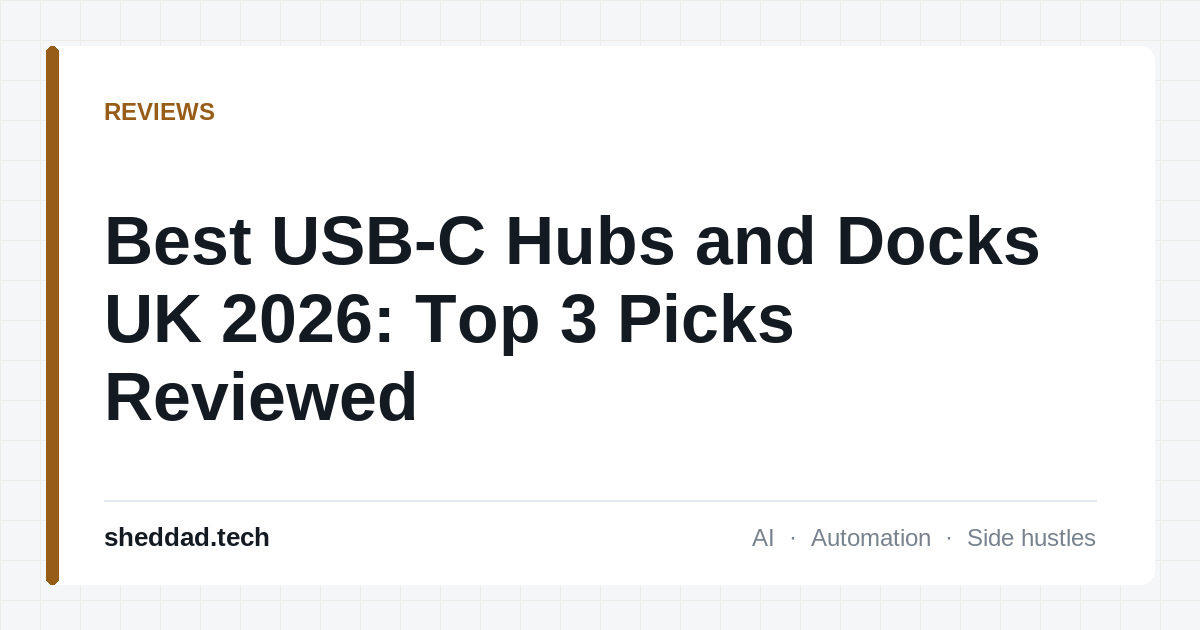 Best USB-C Hubs and Docks UK 2026: Top 3 Picks Reviewed