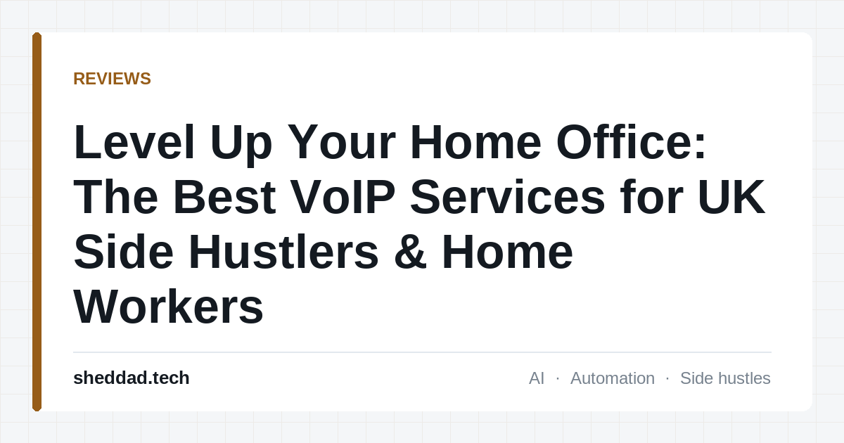 Level Up Your Home Office: The Best VoIP Services for UK Side Hustlers & Home Workers
