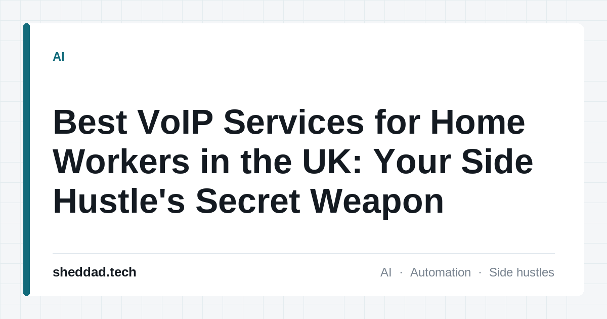 Best VoIP Services for Home Workers in the UK: Your Side Hustle's Secret Weapon