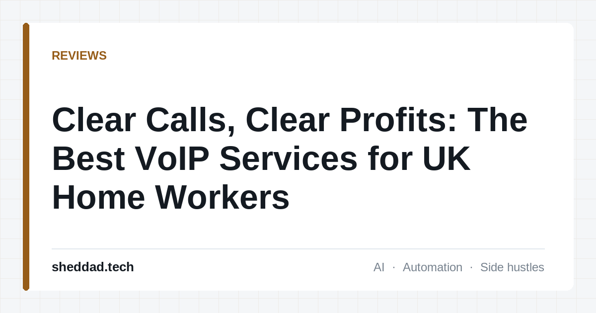 Clear Calls, Clear Profits: The Best VoIP Services for UK Home Workers