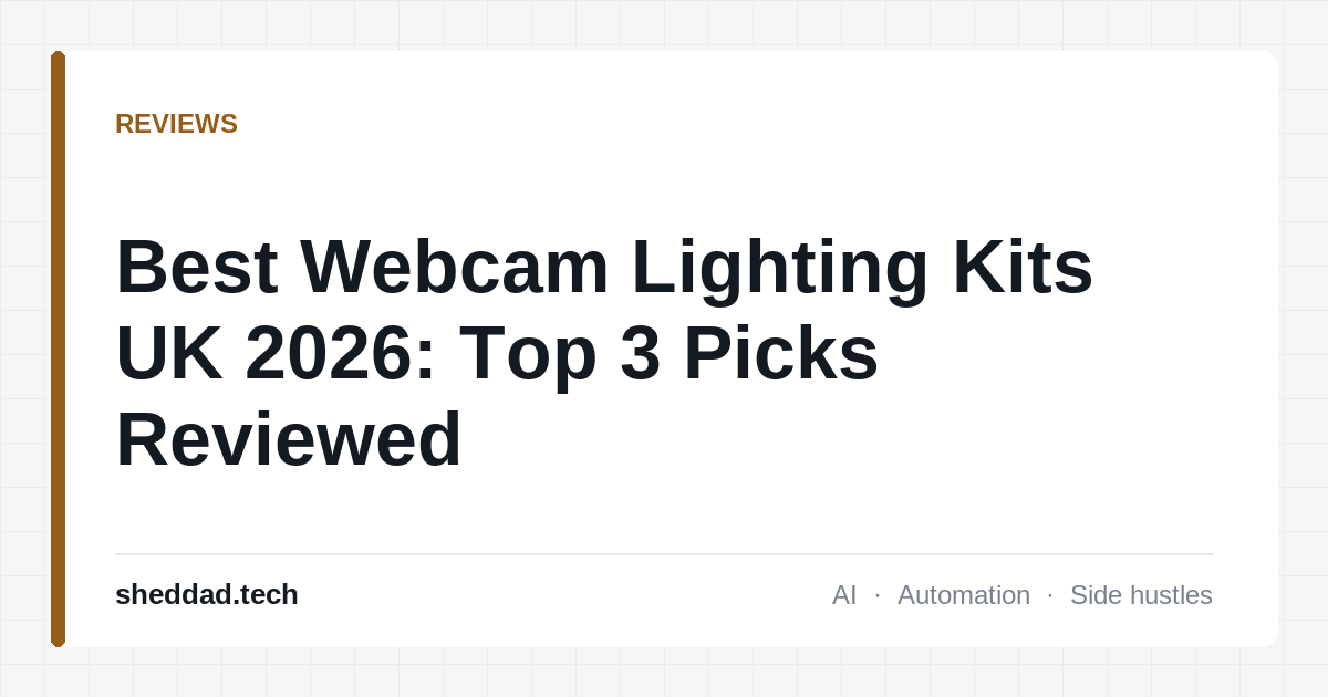 Best Webcam Lighting Kits UK 2026: Top 3 Picks Reviewed