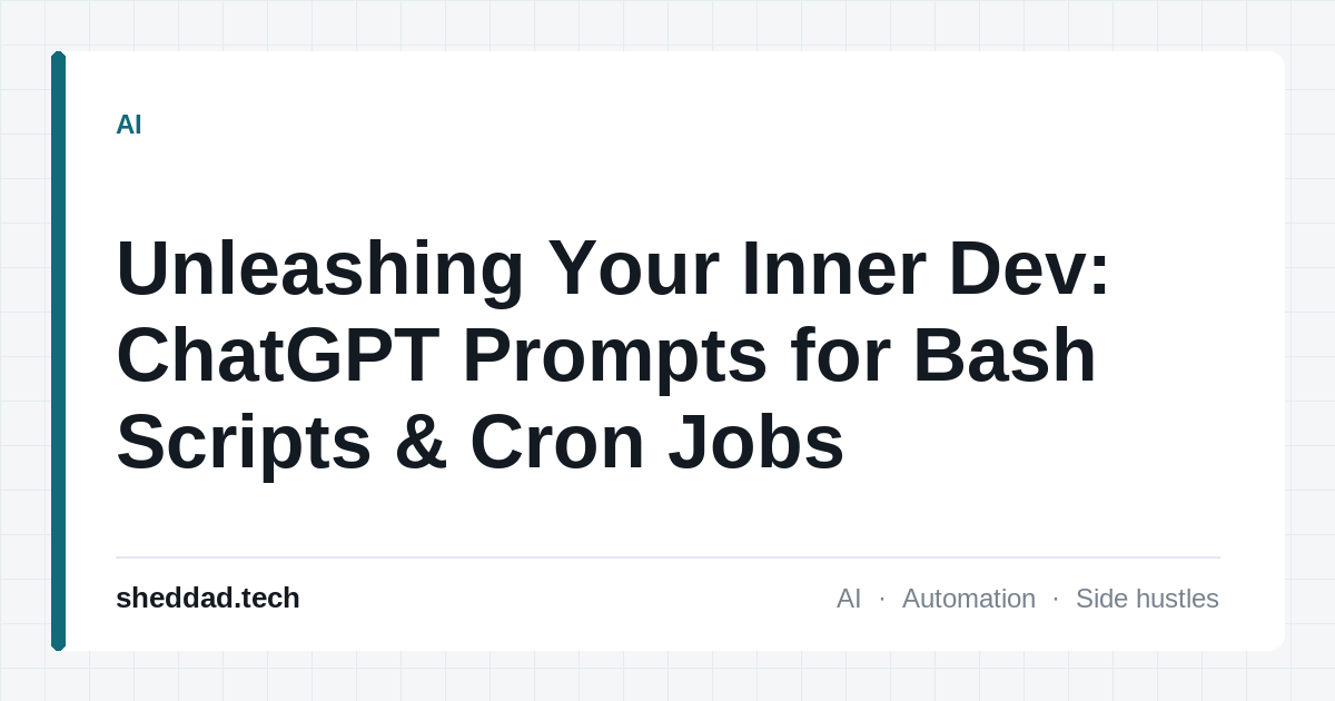 Unleashing Your Inner Dev: ChatGPT Prompts for Bash Scripts & Cron Jobs