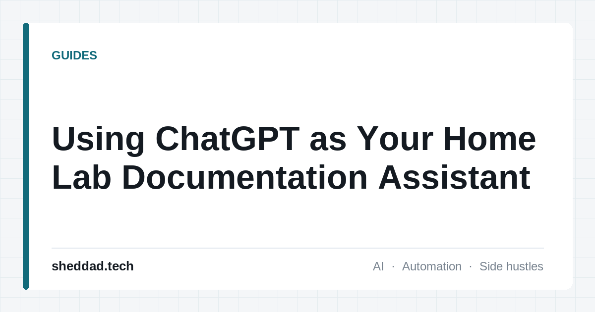Using ChatGPT as Your Home Lab Documentation Assistant