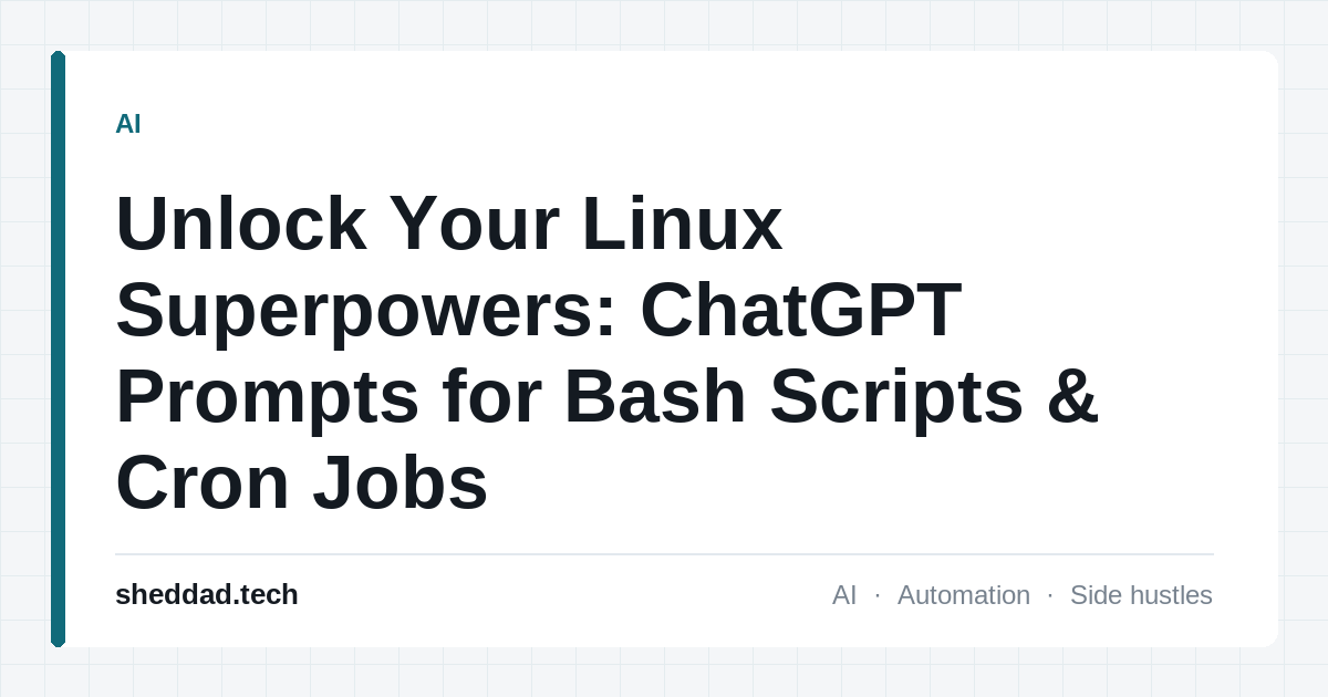 Unlock Your Linux Superpowers: ChatGPT Prompts for Bash Scripts & Cron Jobs