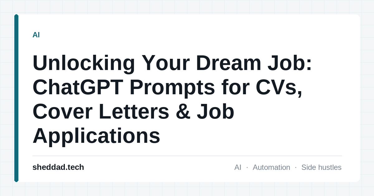 Unlocking Your Dream Job: ChatGPT Prompts for CVs, Cover Letters & Job Applications