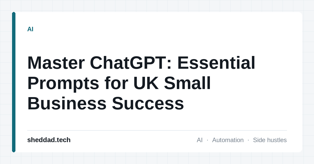 Master ChatGPT: Essential Prompts for UK Small Business Success