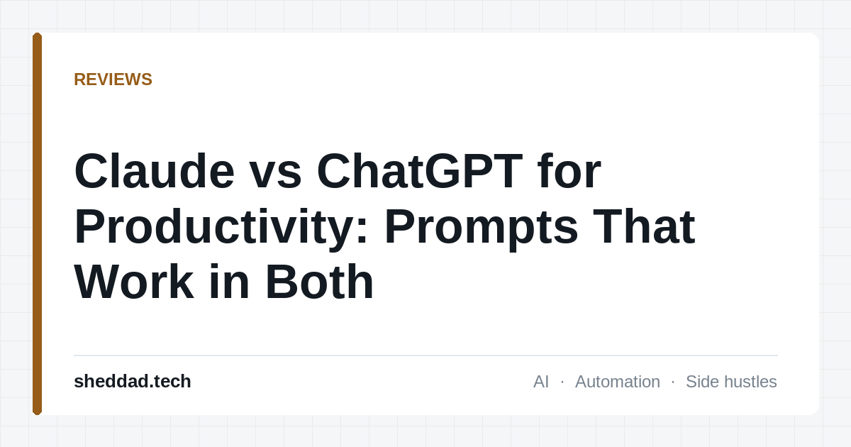 Claude vs ChatGPT for Productivity: Prompts That Work in Both