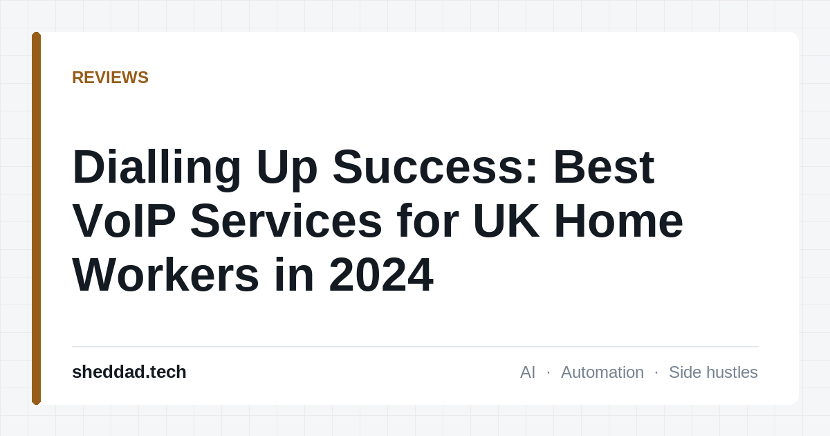 Dialling Up Success: Best VoIP Services for UK Home Workers in 2024