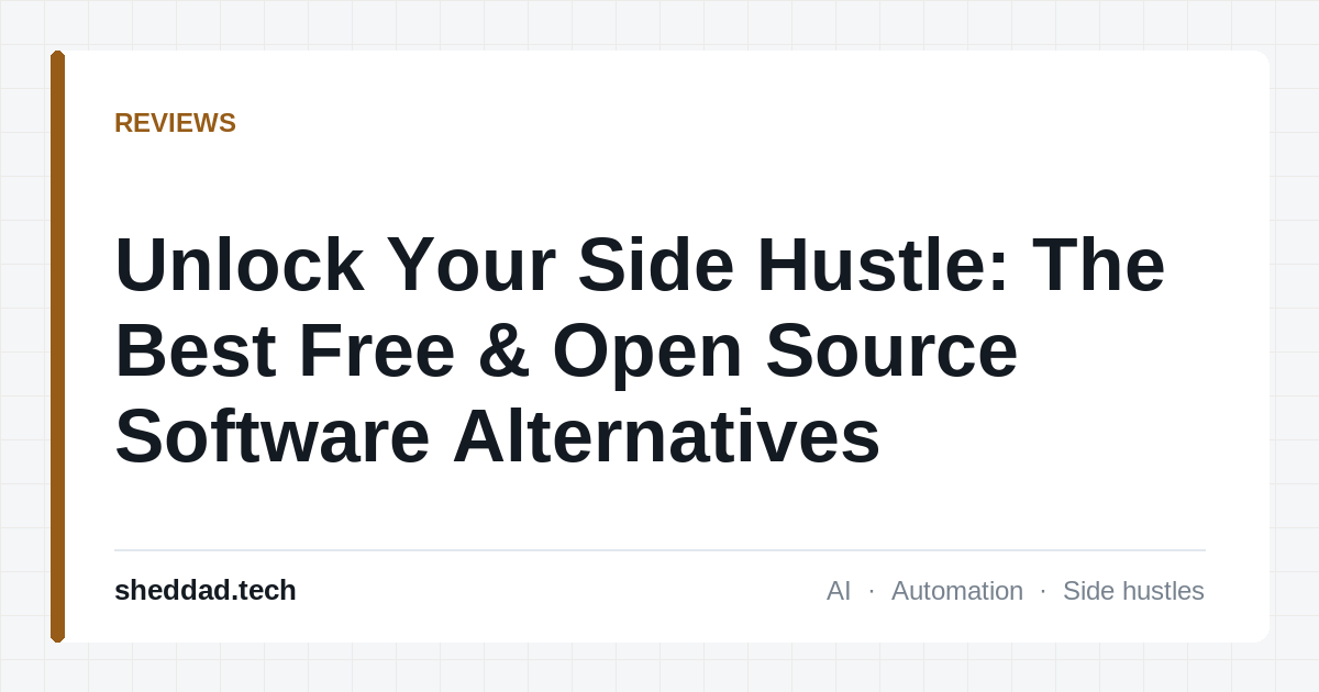 Unlock Your Side Hustle: The Best Free & Open Source Software Alternatives