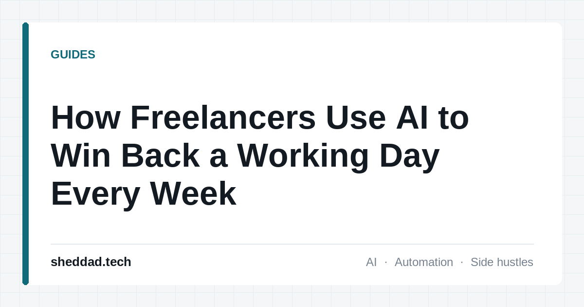 How Freelancers Use AI to Win Back a Working Day Every Week