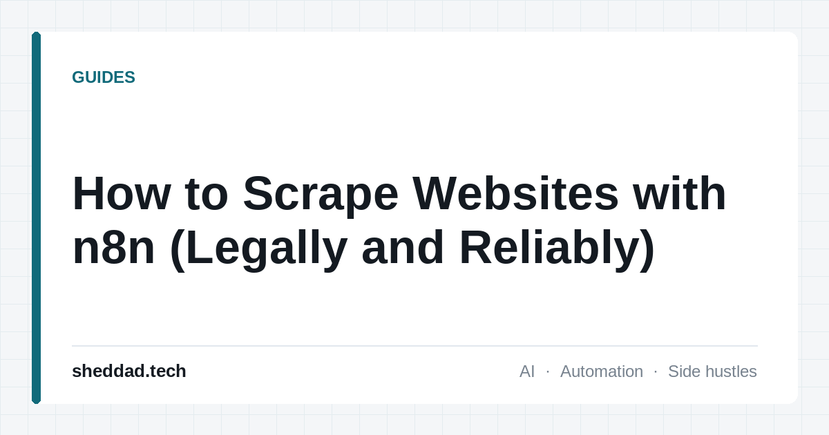 How to Scrape Websites with n8n (Legally and Reliably)