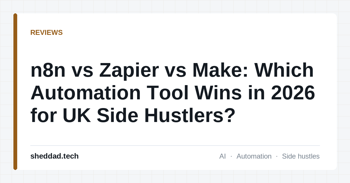 n8n vs Zapier vs Make: Which Automation Tool Wins in 2026 for UK Side Hustlers?