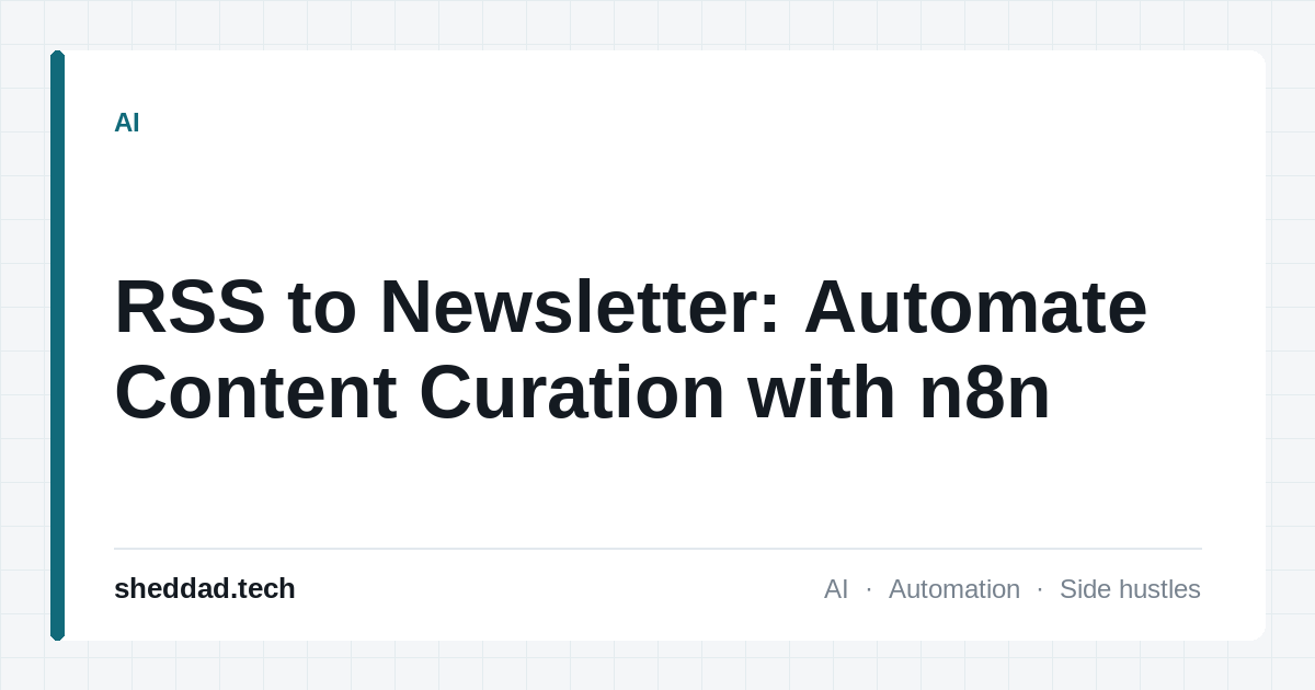 RSS to Newsletter: Automate Content Curation with n8n