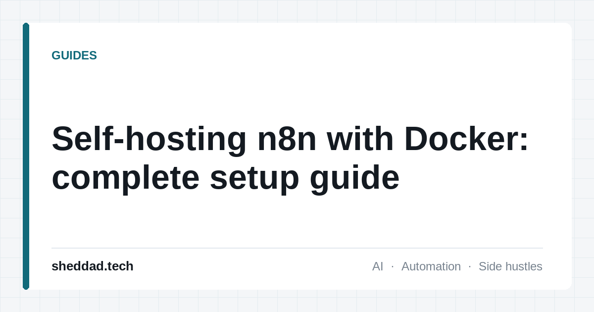 Self-hosting n8n with Docker: complete setup guide