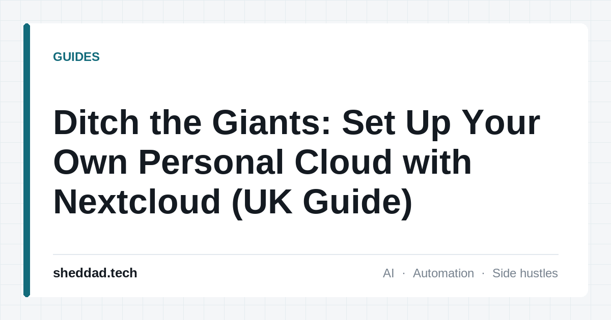 Ditch the Giants: Set Up Your Own Personal Cloud with Nextcloud (UK Guide)