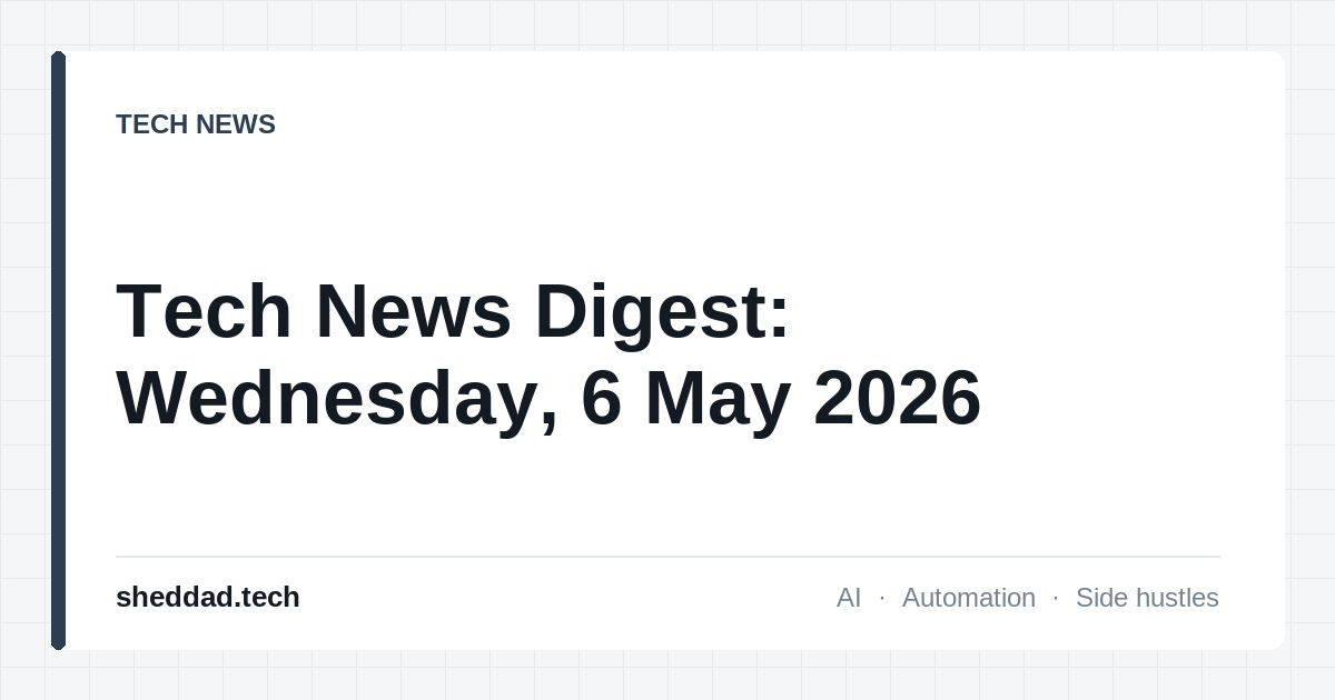Tech News Digest: Wednesday, 6 May 2026