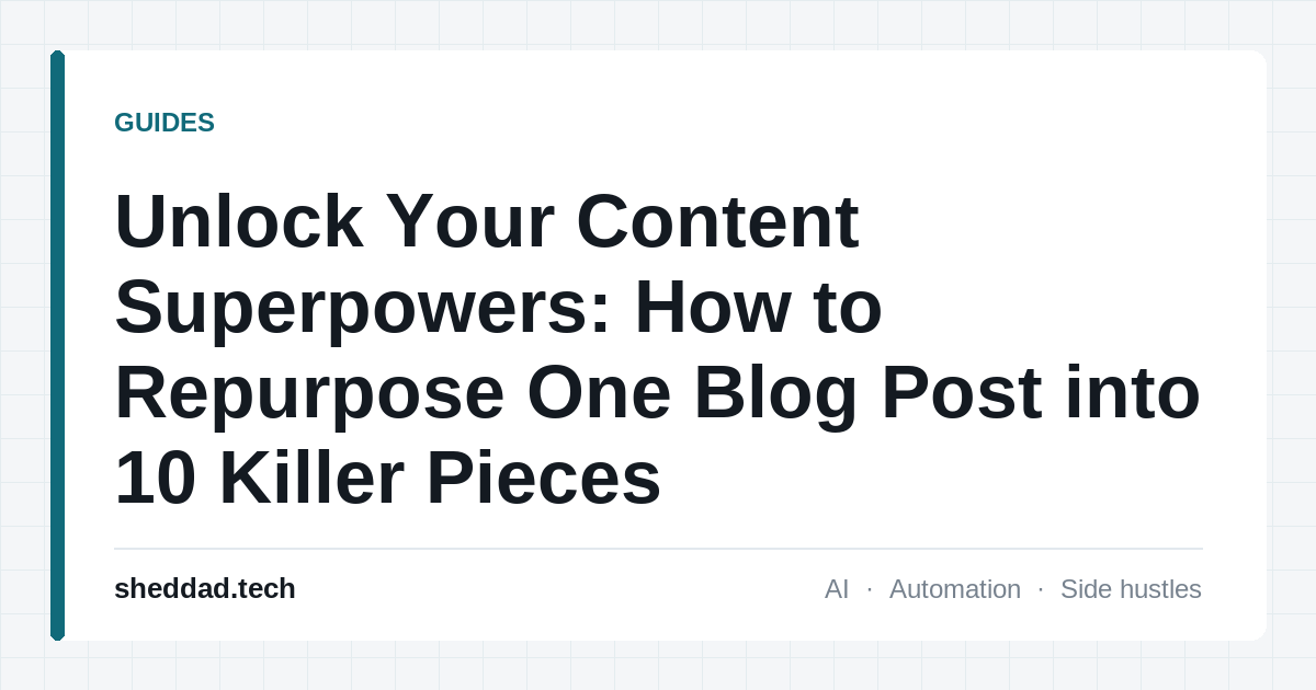 Unlock Your Content Superpowers: How to Repurpose One Blog Post into 10 Killer Pieces