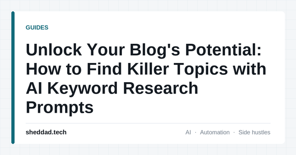 Unlock Your Blog's Potential: How to Find Killer Topics with AI Keyword Research Prompts