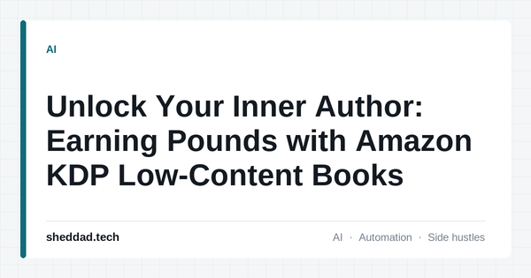 Unlock Your Inner Author: Earning Pounds with Amazon KDP Low-Content Books