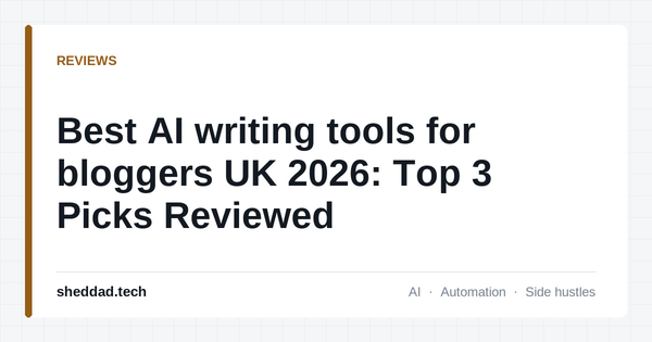 Best AI writing tools for bloggers UK 2026: Top 3 Picks Reviewed