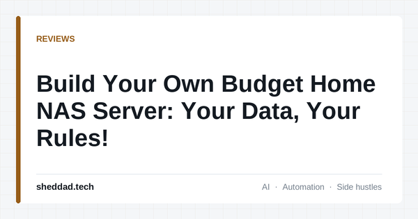 Build Your Own Budget Home NAS Server: Your Data, Your Rules!