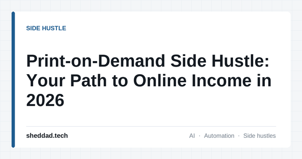Print-on-Demand Side Hustle: Your Path to Online Income in 2026